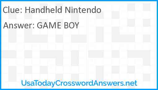 Handheld Nintendo Answer