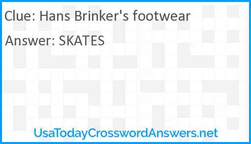 Hans Brinker's footwear Answer