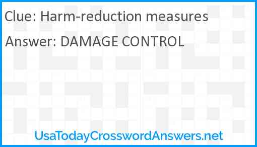 Harm-reduction measures Answer