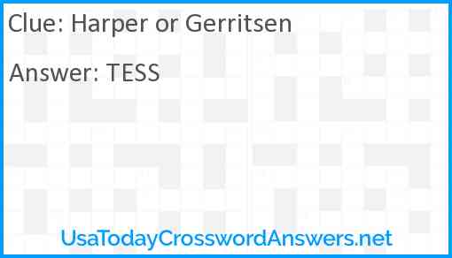 Harper or Gerritsen Answer