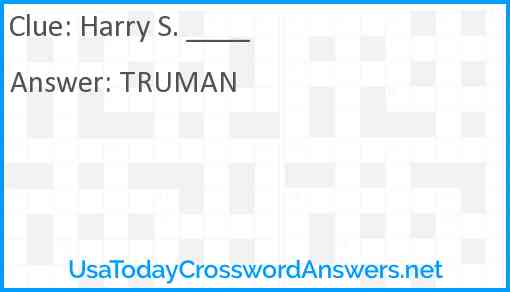 Harry S. ____ Answer