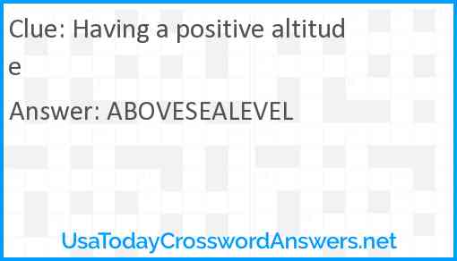 Having a positive altitude Answer