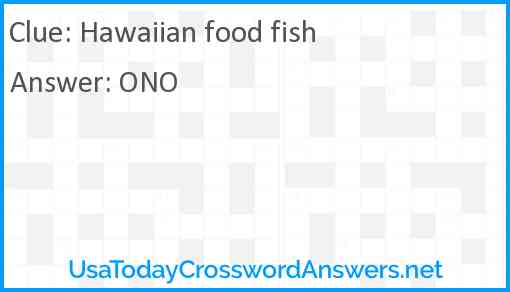 Hawaiian food fish Answer
