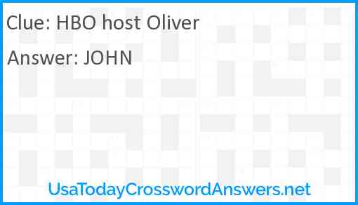 HBO host Oliver Answer