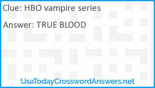 HBO vampire series Answer