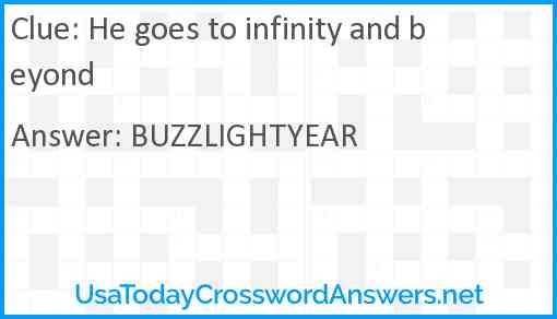 He goes to infinity and beyond Answer