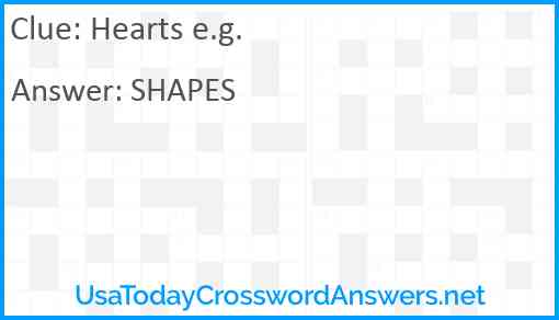 Hearts e.g. Answer