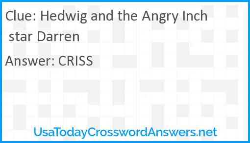 Hedwig and the Angry Inch star Darren Answer