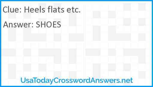 Heels flats etc. Answer