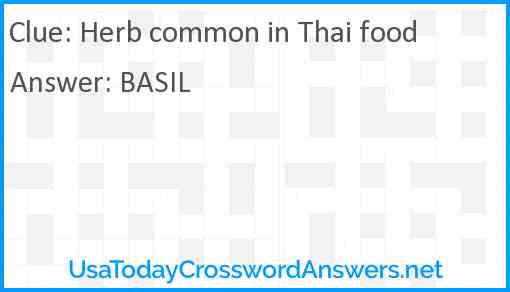 Herb common in Thai food Answer