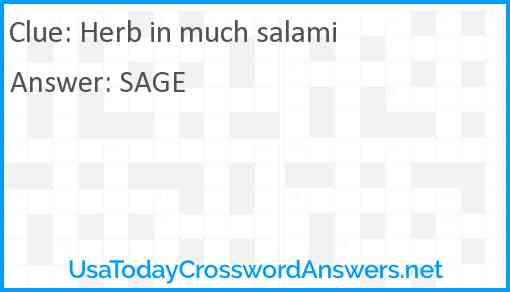 Herb in much salami Answer