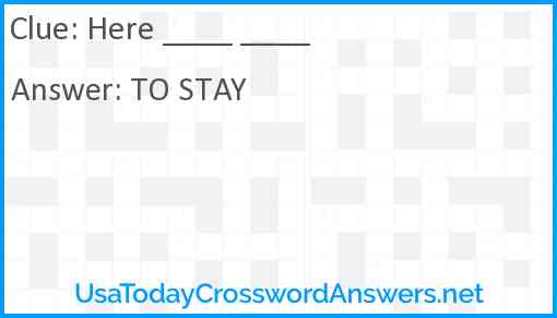 Here ____ ____ Answer