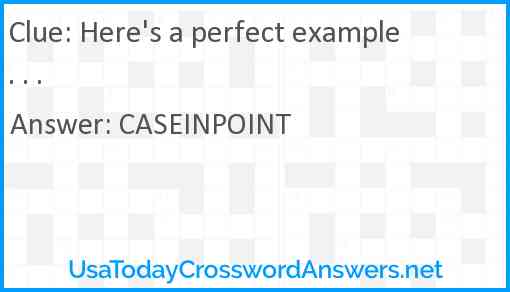 Here's a perfect example . . . Answer