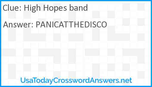 High Hopes band Answer