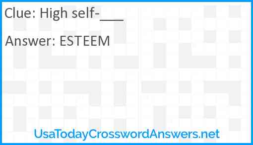 High self-___ Answer