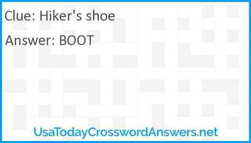 Hiker's shoe Answer