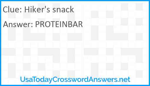 Hiker's snack Answer