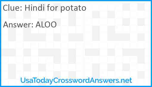 Hindi for potato Answer