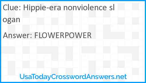 Hippie-era nonviolence slogan Answer