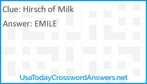 Hirsch of Milk Answer
