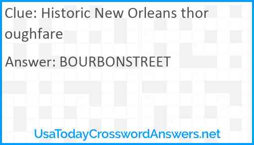 Historic New Orleans thoroughfare Answer
