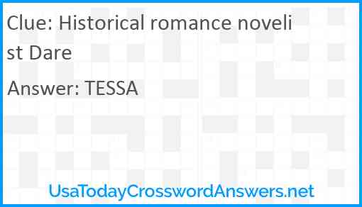 Historical romance novelist Dare Answer
