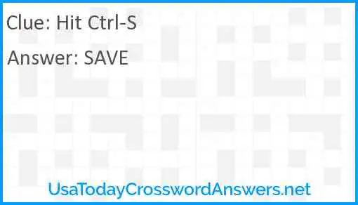Hit Ctrl-S Answer