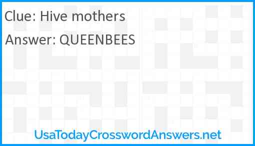 Hive mothers Answer