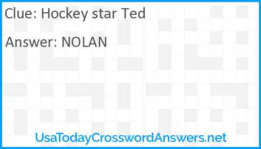 Hockey star Ted Answer
