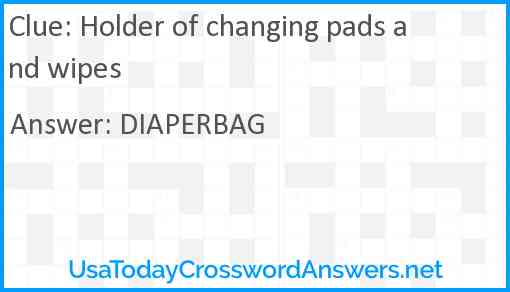 Holder of changing pads and wipes Answer