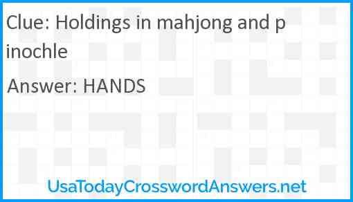 Holdings in mahjong and pinochle Answer