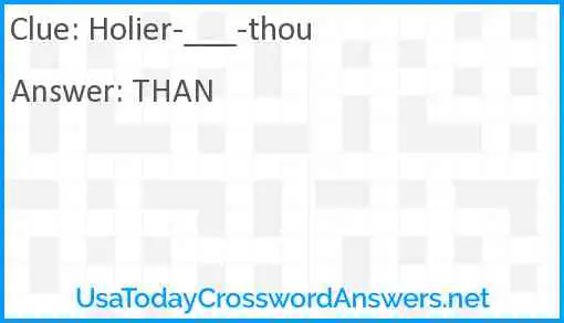 Holier-___-thou Answer