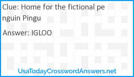 Home for the fictional penguin Pingu Answer