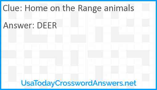 Home on the Range animals Answer