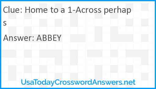 Home to a 1-Across perhaps Answer