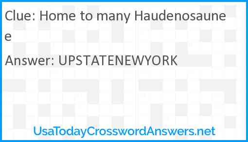 Home to many Haudenosaunee Answer