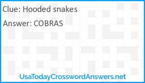 Hooded snakes Answer
