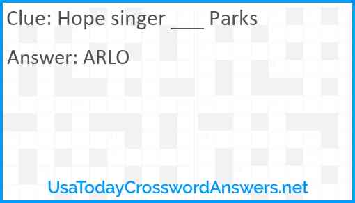 Hope singer ___ Parks Answer