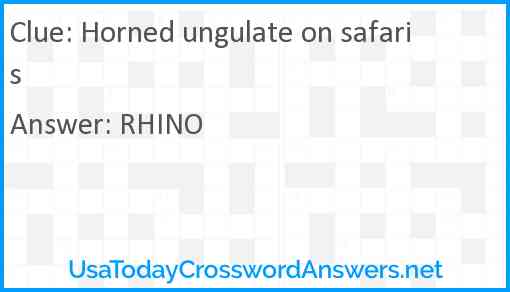 Horned ungulate on safaris Answer
