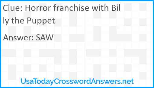 Horror franchise with Billy the Puppet Answer