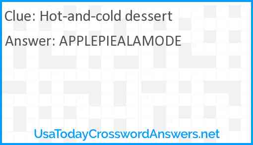 Hot-and-cold dessert Answer