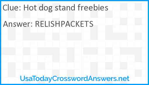 Hot dog stand freebies Answer