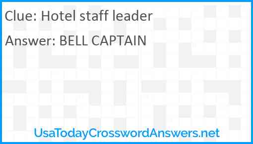 Hotel staff leader Answer