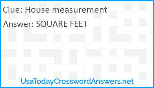 House measurement Answer