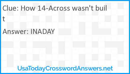 How 14-Across wasn't built Answer