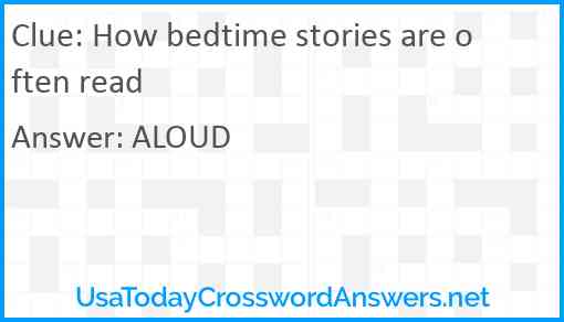 How bedtime stories are often read Answer