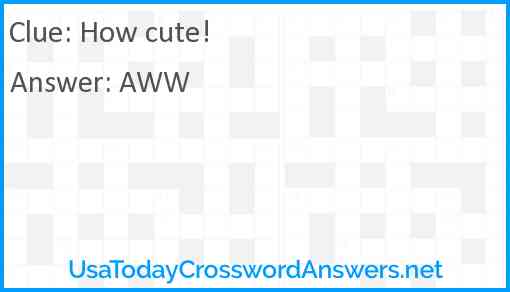 How cute! Answer