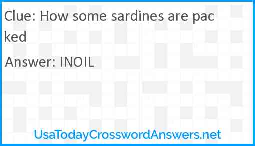 How some sardines are packed Answer