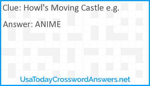 Howl's Moving Castle e.g. Answer