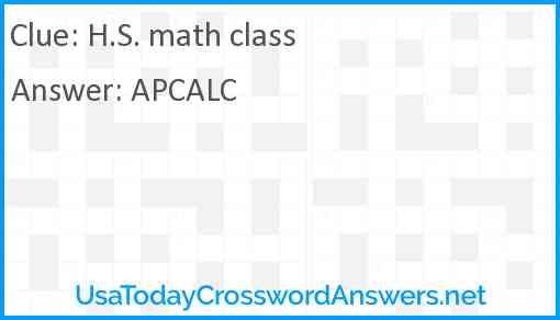 H.S. math class Answer